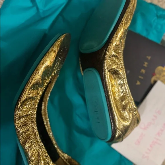 Gold Women's Flats by Tieks - Picture 6 of 7